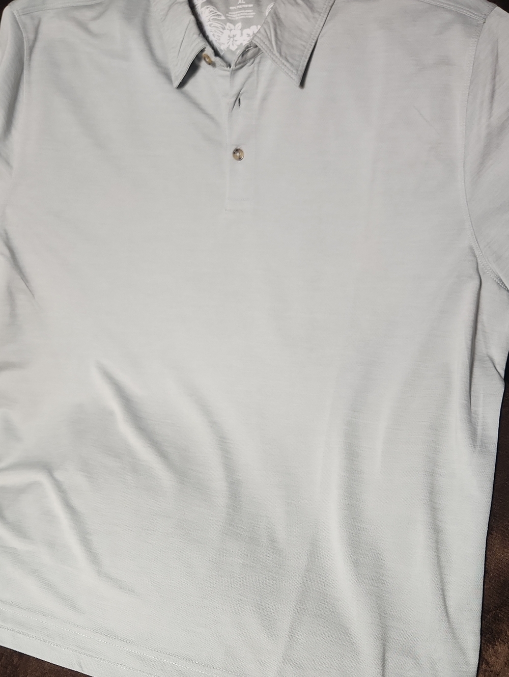 Men's Light Gray Polo-Style Short Sleeve Shirt By Havana Jim's XL